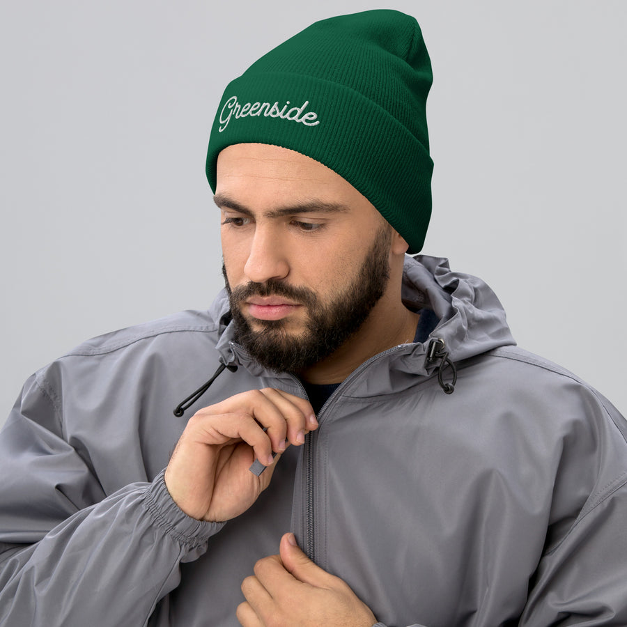 Greenside Cursive Cuffed Beanie